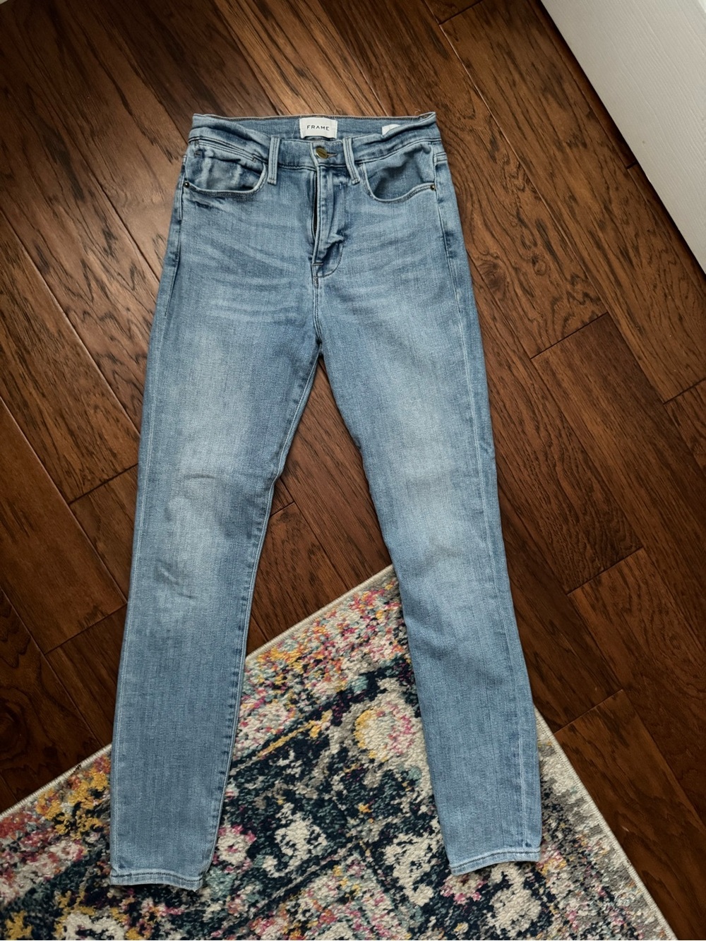 FRAME Le High Skinny Jeans Women Size 27 Light Wash High Rise Skinny Denim